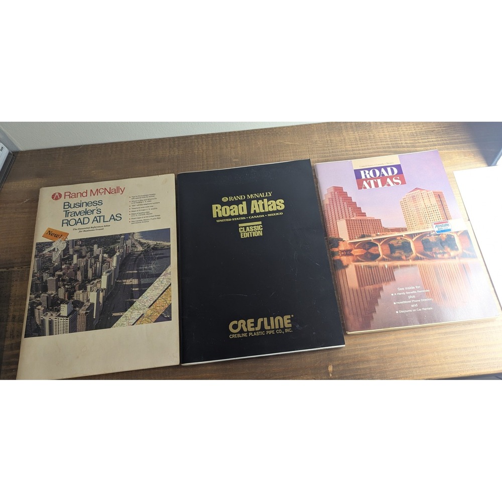 Vintage Road Atlas Lot 1982 1997 2000 USA Canada Mexico Maps 3pc Rand McNally